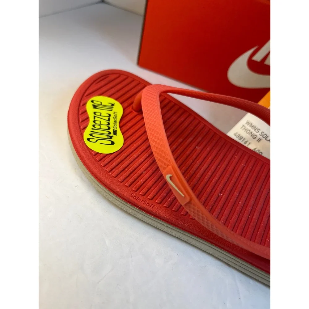 Nike Solarsoft Thong II Womens Flip Flop Sandals Fruit Punch Red 488161-600 9